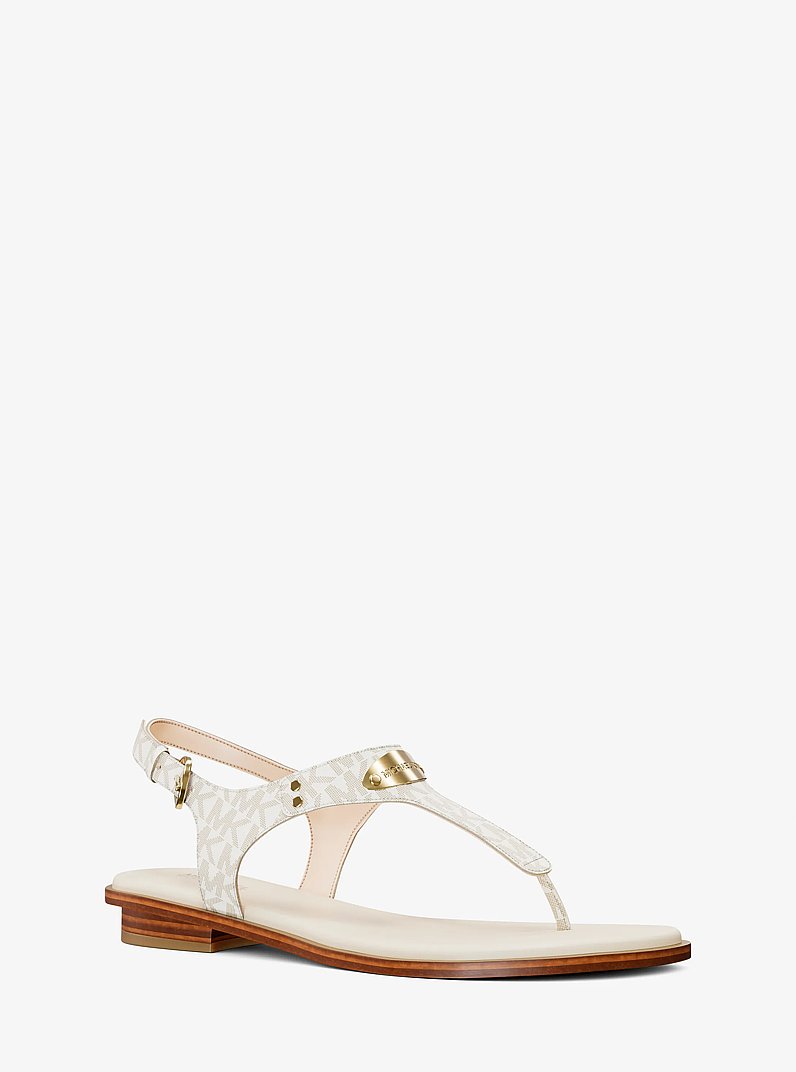Signature Logo Plate Sandal in VANILLA - Sale | Michael Kors [US]