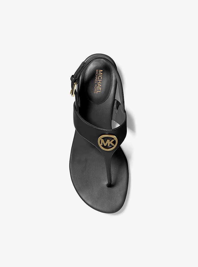 Hannah T-Strap Sandal in BLACK | Michael Kors