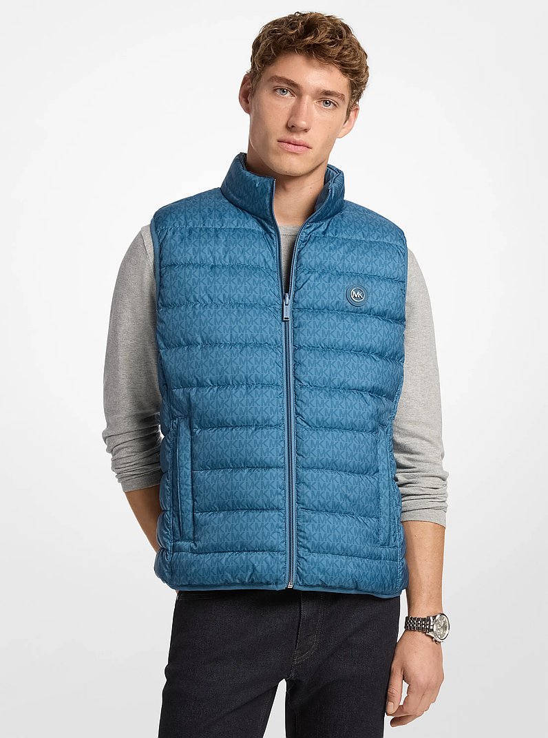 Abbou Signature Logo Reversible Vest in MIDNIGHT - Sale | Michael