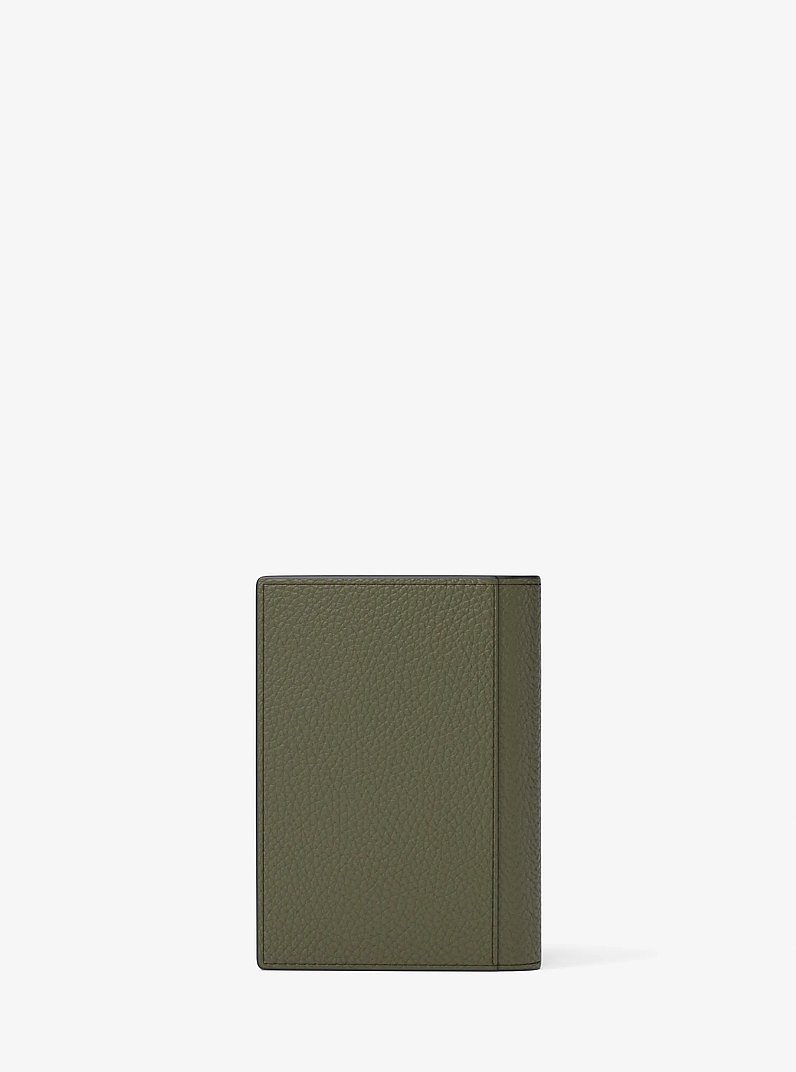 Hudson Pebbled Leather Folio Card Case in IVY | Michael Kors