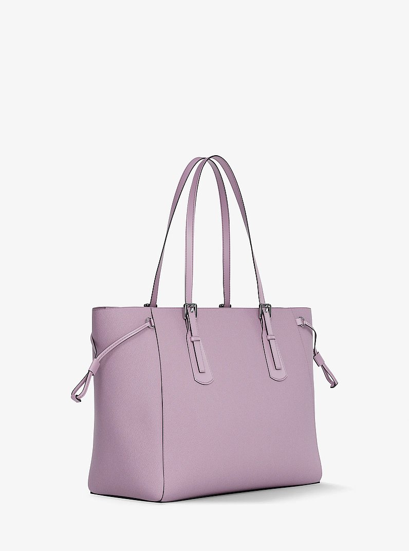 Voyager Large Saffiano Leather Tote Bag in LT QUARTZ | Michael Kors