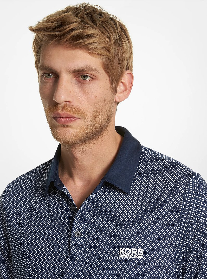 Golf Printed Stretch Jersey Polo Shirt