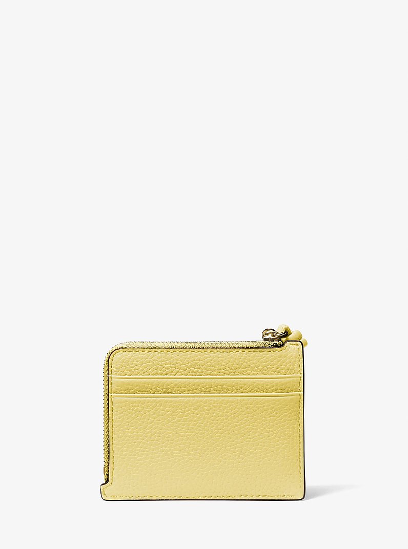 Kartenetui Jet Set Small aus gekrispeltem Leder mit Handschlaufe in ZITRONE | Michael Kors