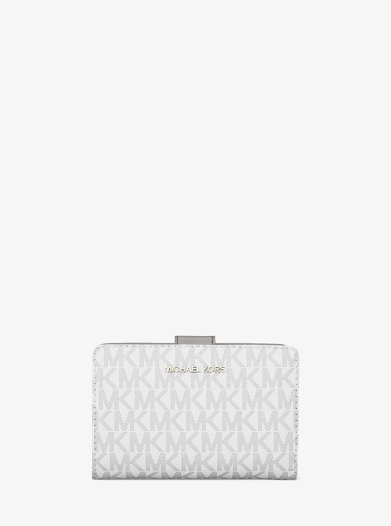 Jet Set Medium Signature Logo Bi-Fold Wallet in OPTIC WHITE | Michael Kors