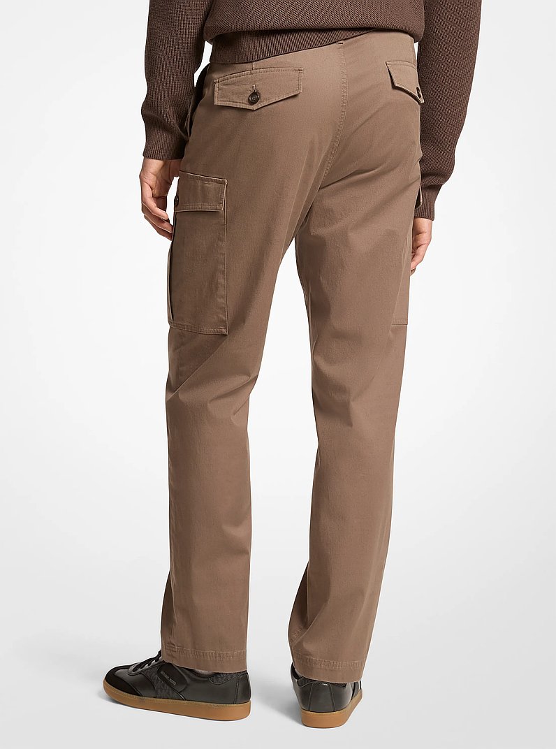 Pantalon cargo en serg&eacute; de coton extensible in CHAMPIGNON | Michael Kors