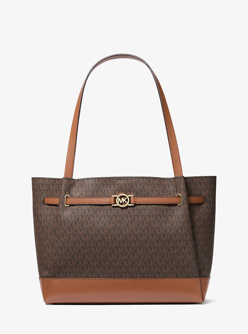 Reed Large Signature Logo Tote Bag in BROWN | Michael Kors