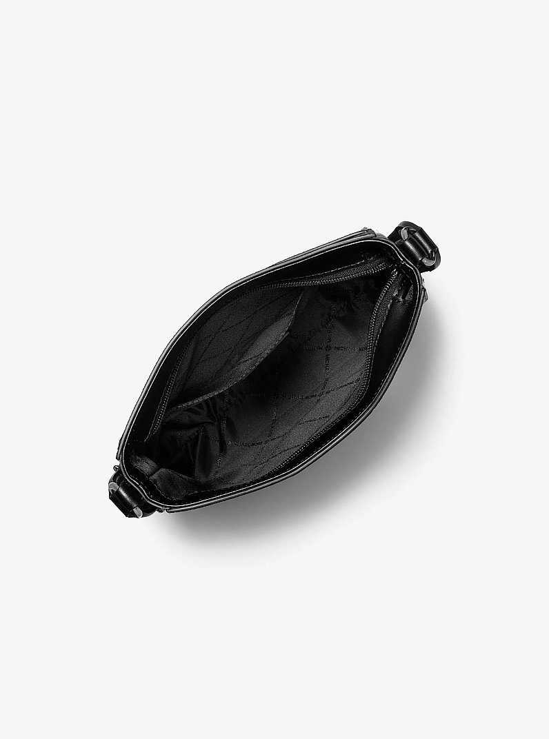 Jet Set Small Signature Logo Stripe Crossbody Bag in BLACK | Michael Kors