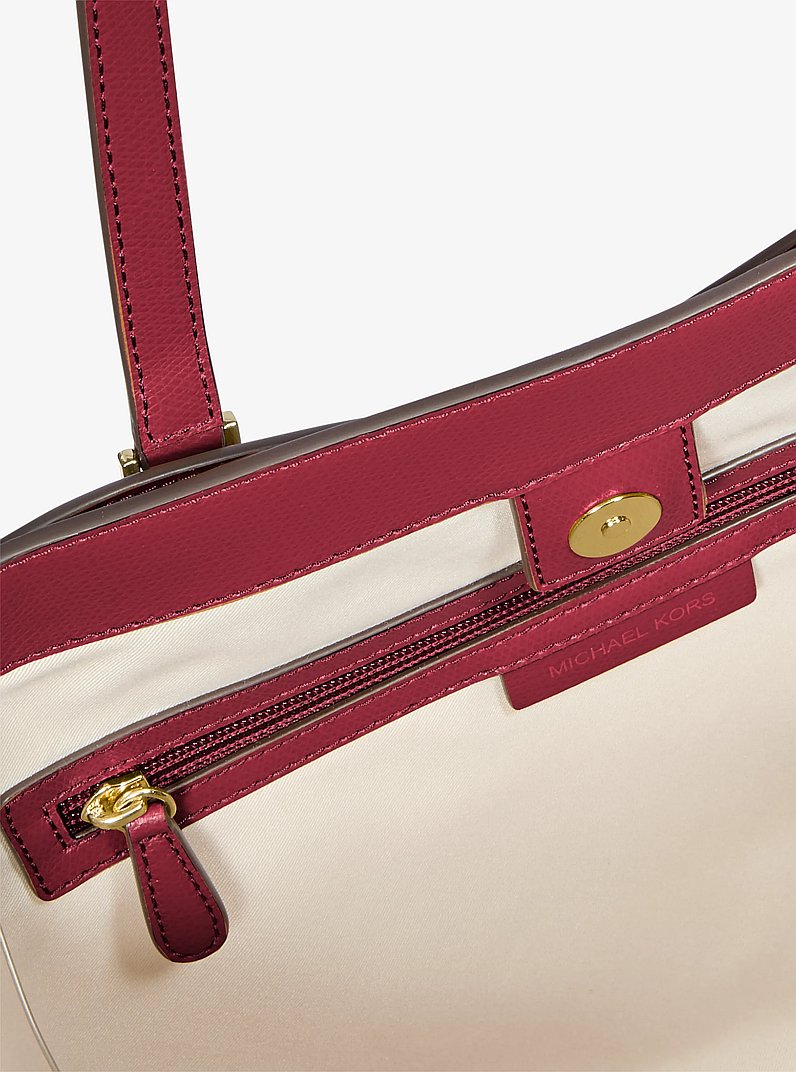 Taryn Large Leather Tote Bag in DEEP RED | Michael Kors