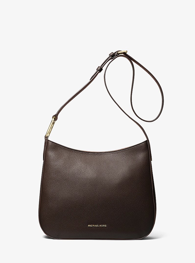 Kensington Large Pebbled Leather Crossbody Bag in CHOCOLATE - Sale