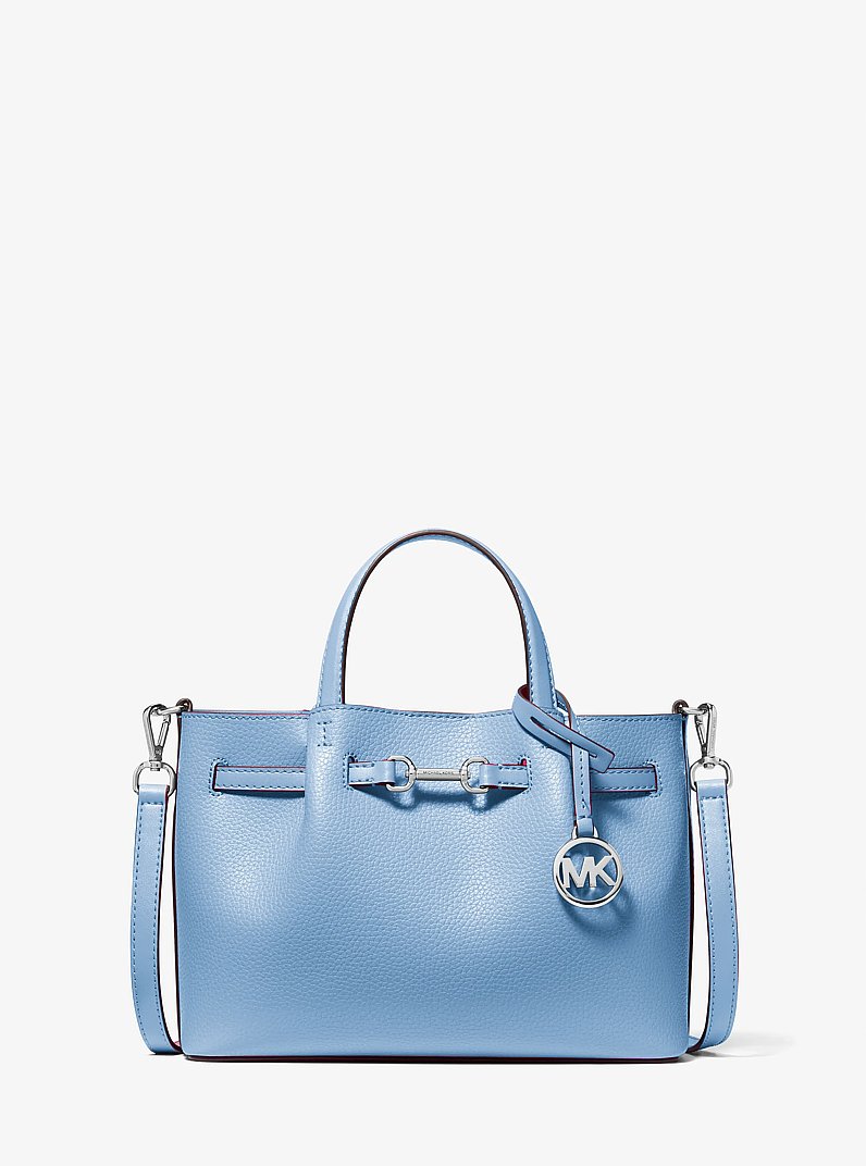 Carson Small Pebbled Leather Satchel in LIGHT SKY | Michael Kors