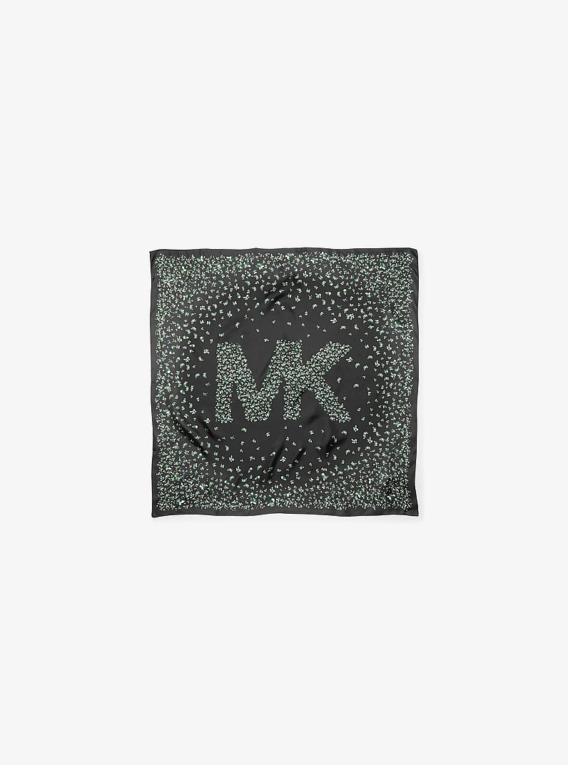 &Eacute;charpe en soie &agrave; motif floral in NOIR/MOUSSE | Michael Kors