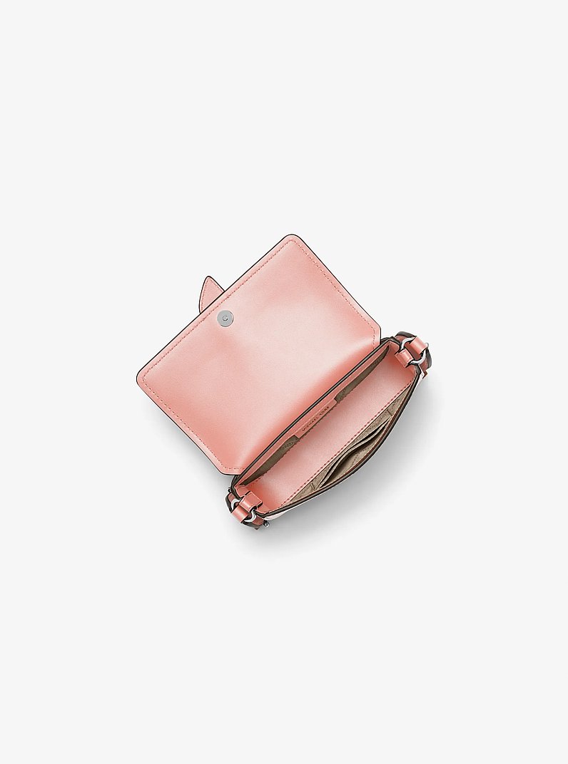Bandolera ri&ntilde;onera Greenwich extrapeque&ntilde;a de piel safiano in ROSA | Michael Kors