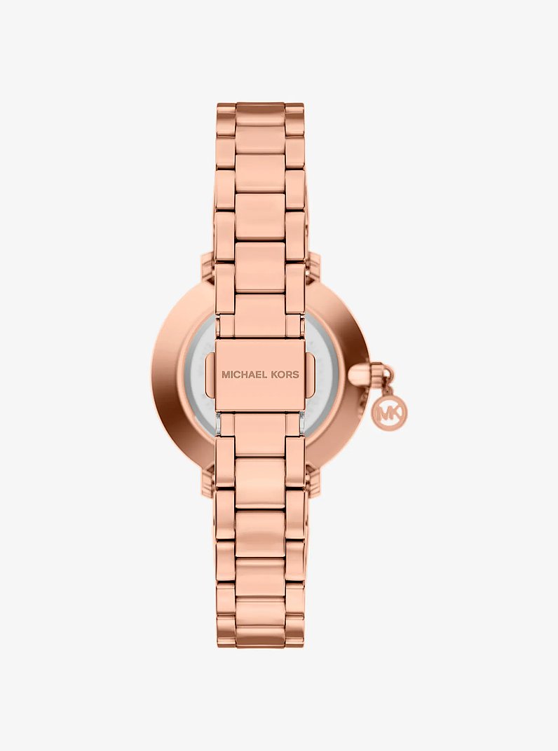 Mini Pyper Pav&eacute; Rose Gold-Tone Watch in ROSE GOLD | Michael Kors
