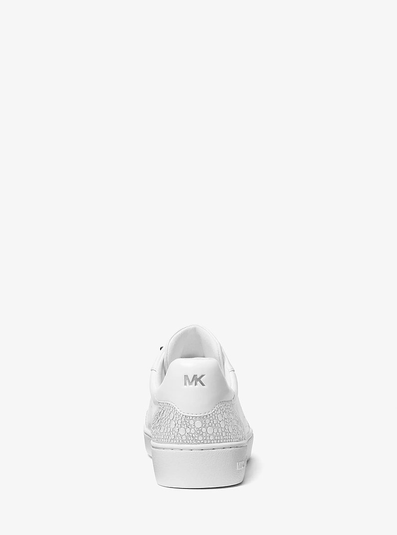 Scotty Embellished Leather Sneaker in OPTIC WHITE | Michael Kors
