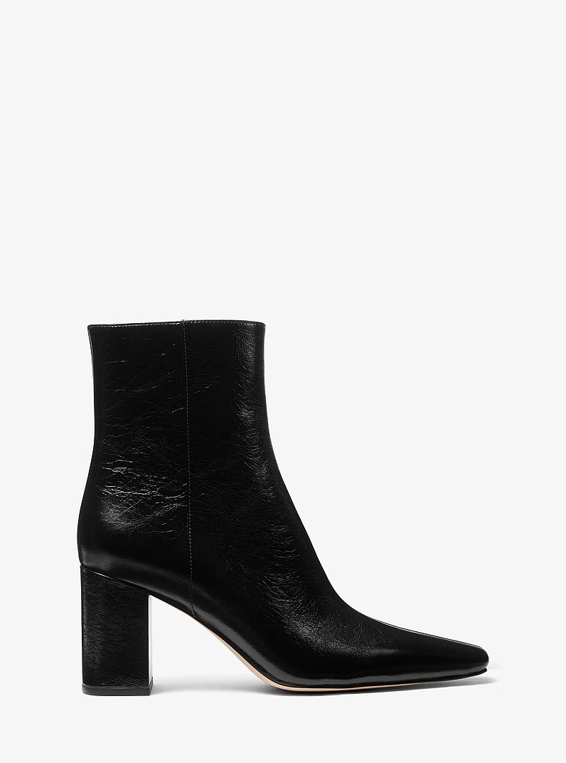 Elise Leather Ankle Boot in BLACK | Michael Kors