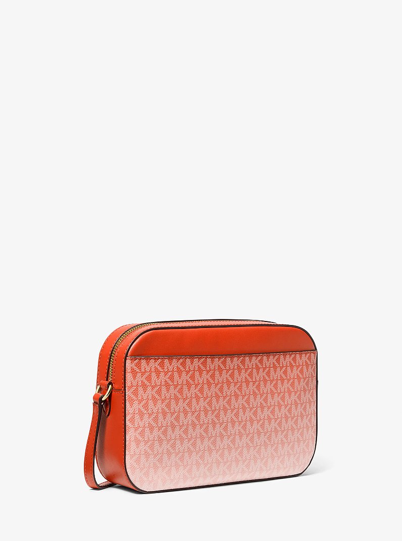 Jet Set Large Ombré Signature Logo Crossbody Bag in RED CLAY