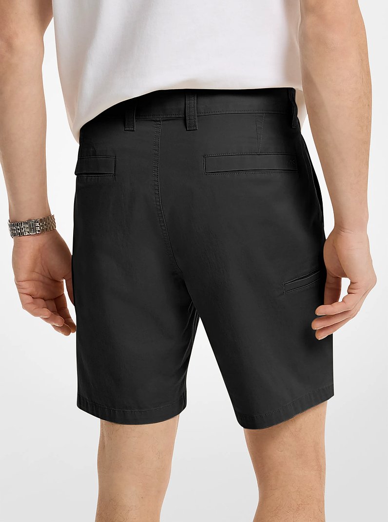 Stretch Cotton Shorts in BLACK | Michael Kors