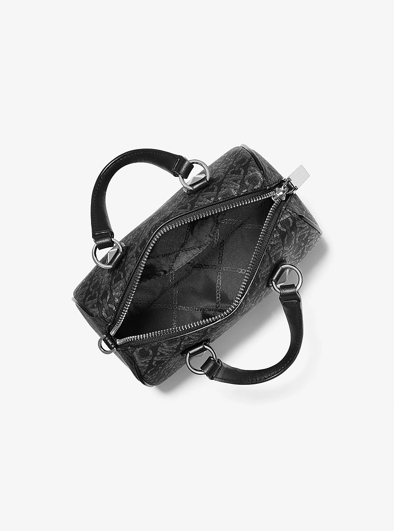 Grayson Small Metallic Empire Signature Logo Duffel Crossbody Bag