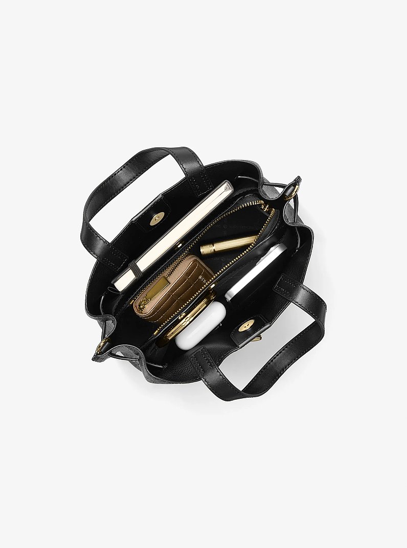 Emilia Small Logo Satchel in BLACK | Michael Kors