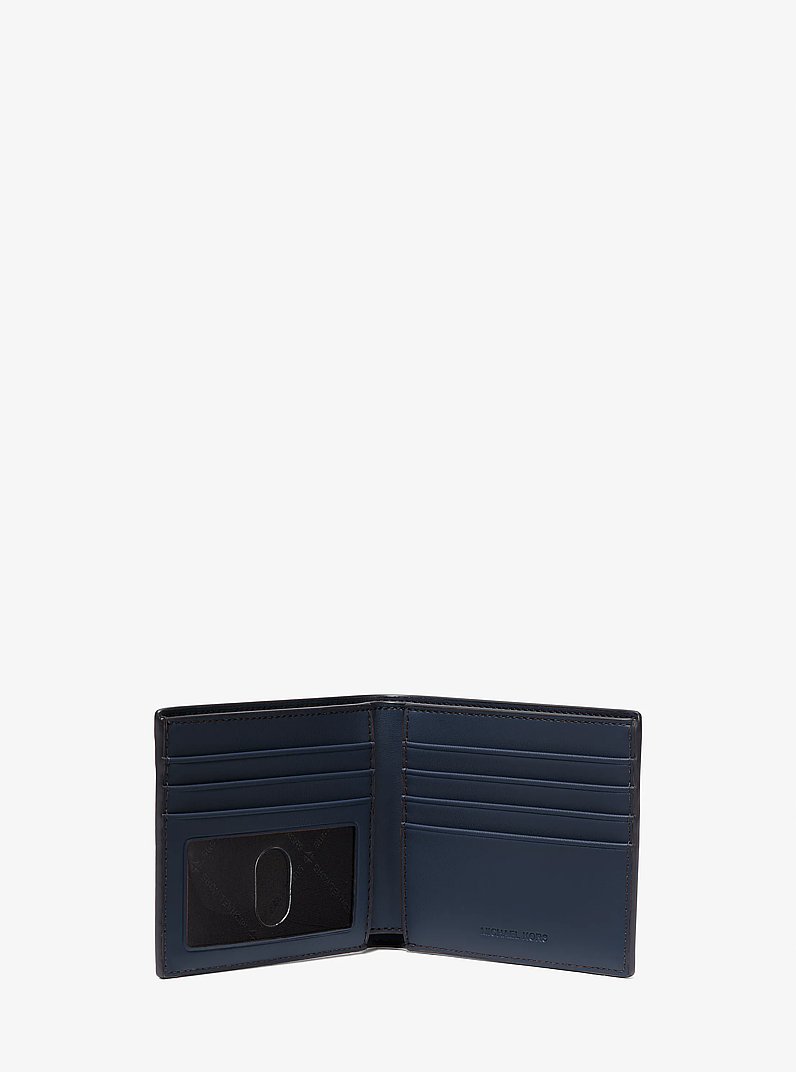 Cooper Pebbled Leather Billfold Wallet in NAVY | Michael Kors