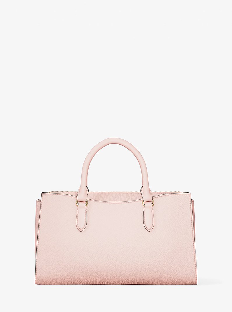 Arden Medium Leather Top-Zip Satchel in POWDER BLUSH | Michael Kors