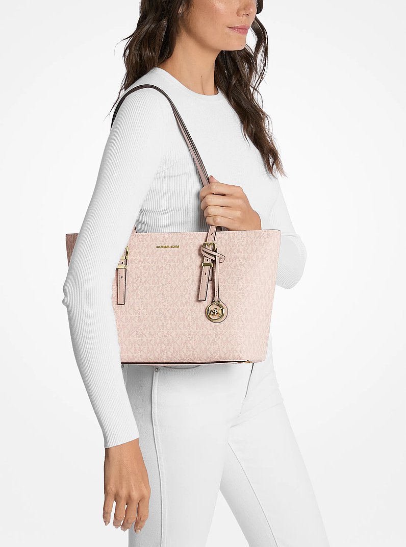Borsa tote Quinn media in pelle e stampa logo in BALLET | Michael Kors