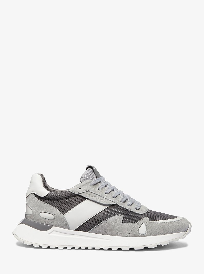 Miles Suede and Mesh Trainer in HEATHER GREY | Michael Kors