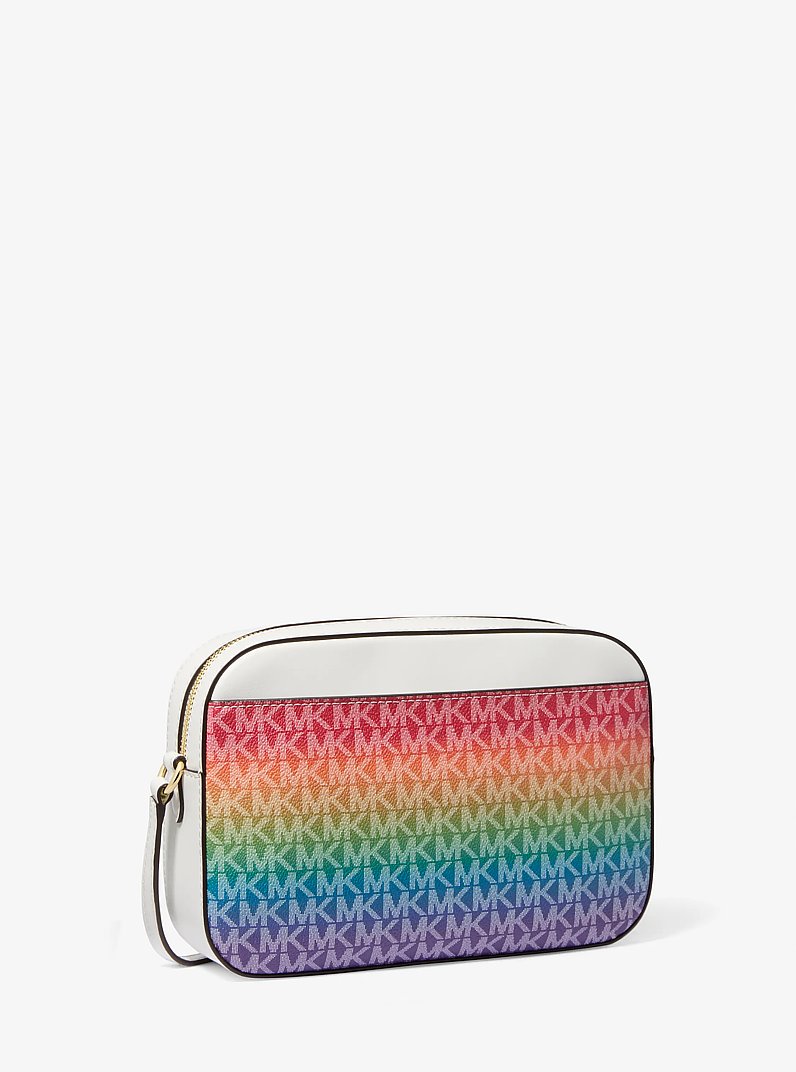 Jet Set Large Rainbow Signature Logo Crossbody Bag in RAINBOW | Michael Kors