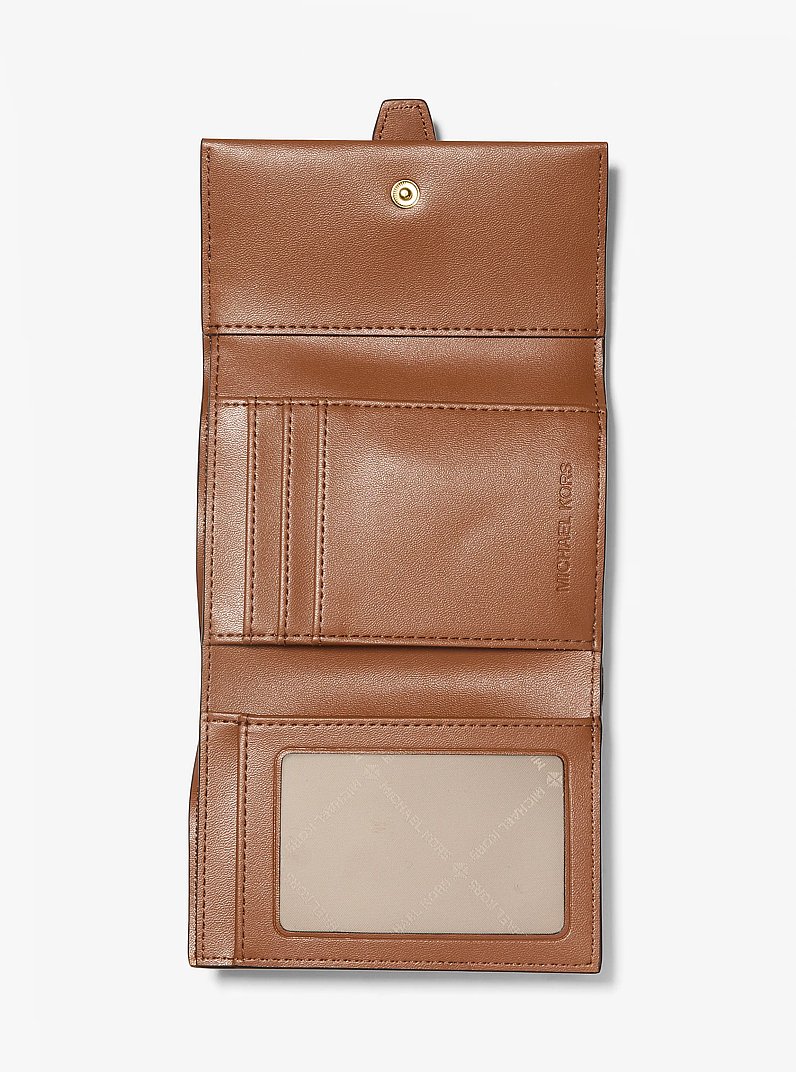 Greenwich Medium Signature Logo Trifold Wallet in BROWN | Michael Kors
