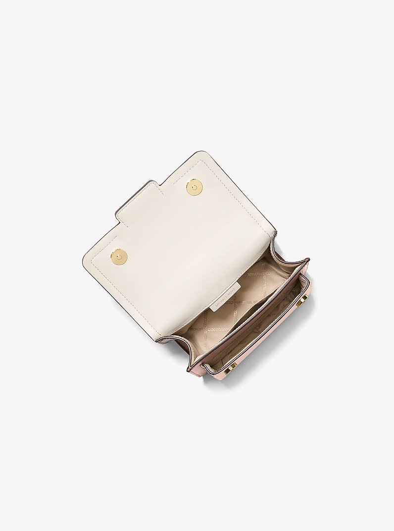 Heather Extra-Small Color-Block Leather Crossbody Bag in SFP/LTCR/FWN | Michael Kors