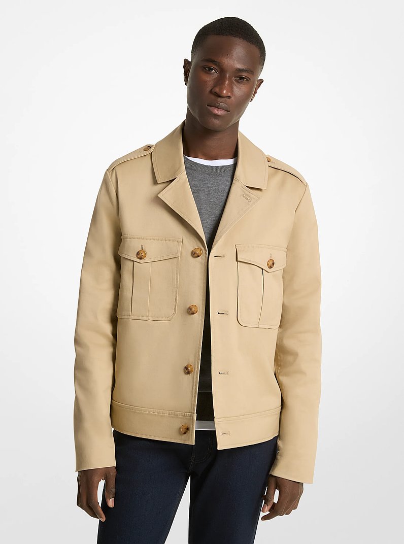 Chaqueta de sarga de algod&oacute;n org&aacute;nico in CAQUI | Michael Kors