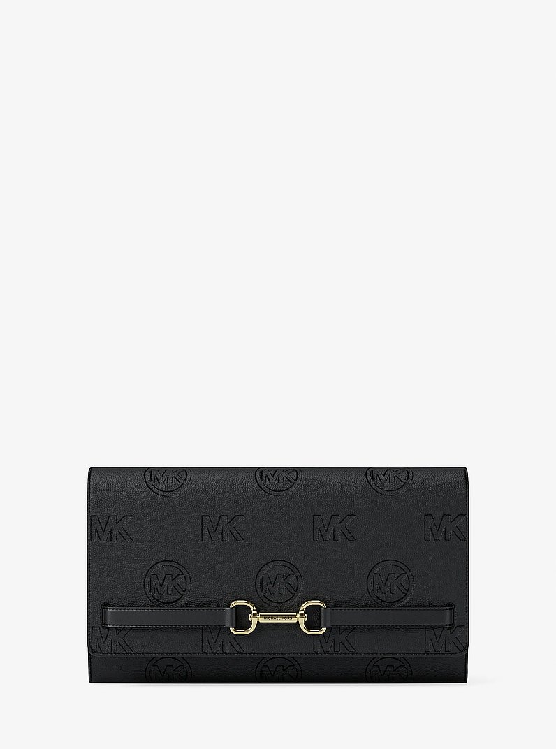 Carson Large Logo Debossed Wallet in BLACK | Michael Kors
