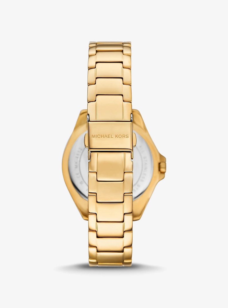 Kaycie Pav&eacute; Gold-Tone Watch