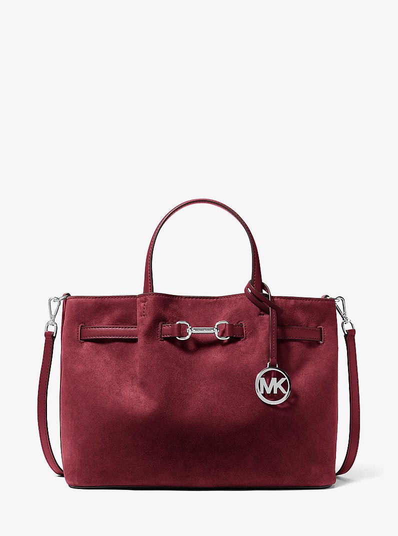 Carson Medium Satchel in MAROON | Michael Kors