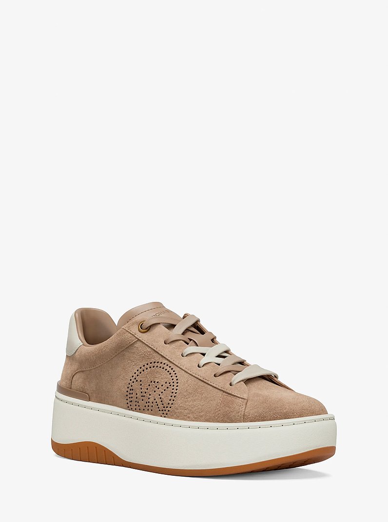 Plateau-Sneaker Dottie aus Wildleder in KHAKI | Michael Kors