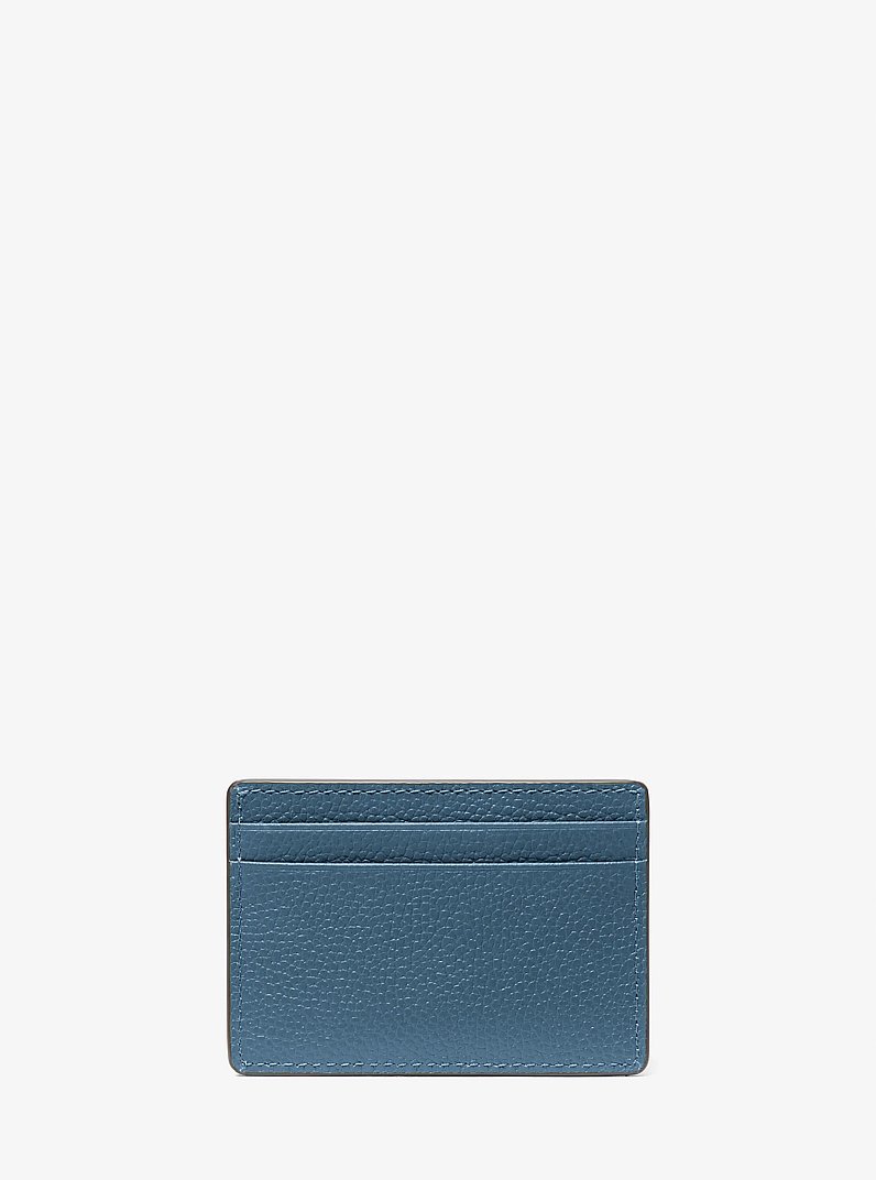 Pebbled Leather Card Case in DK CHAMBRAY | Michael Kors