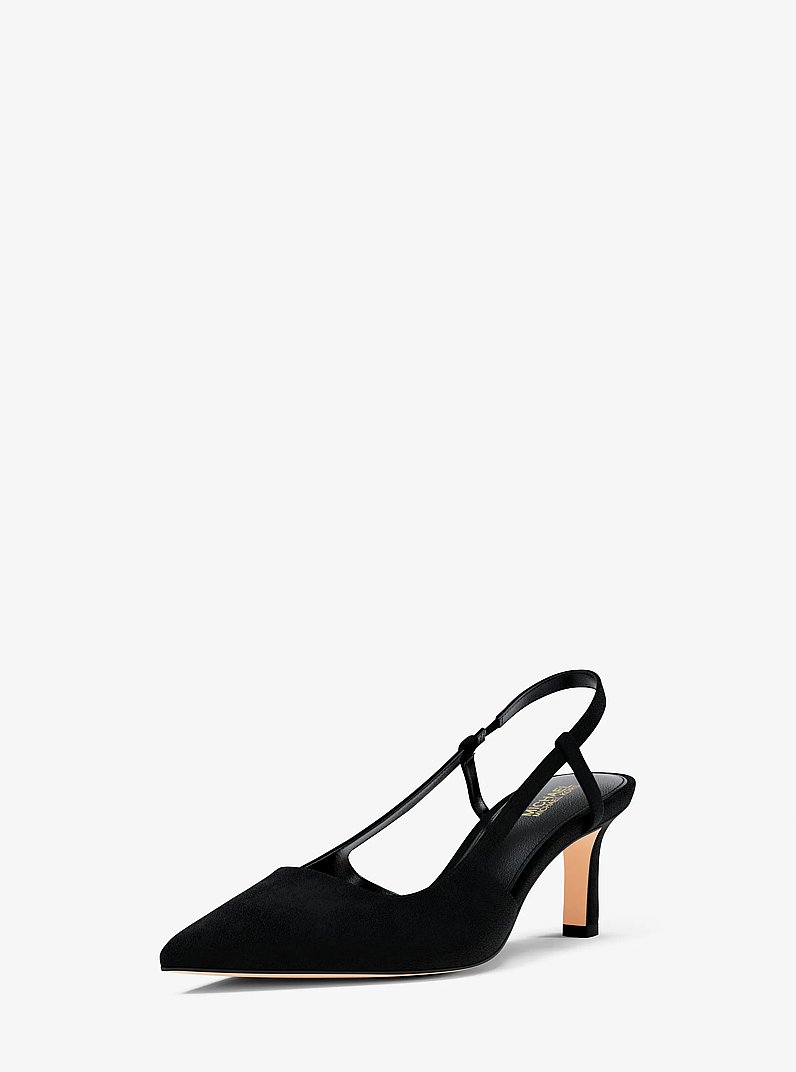 Alora Suede Slingback Pump in BLACK | Michael Kors