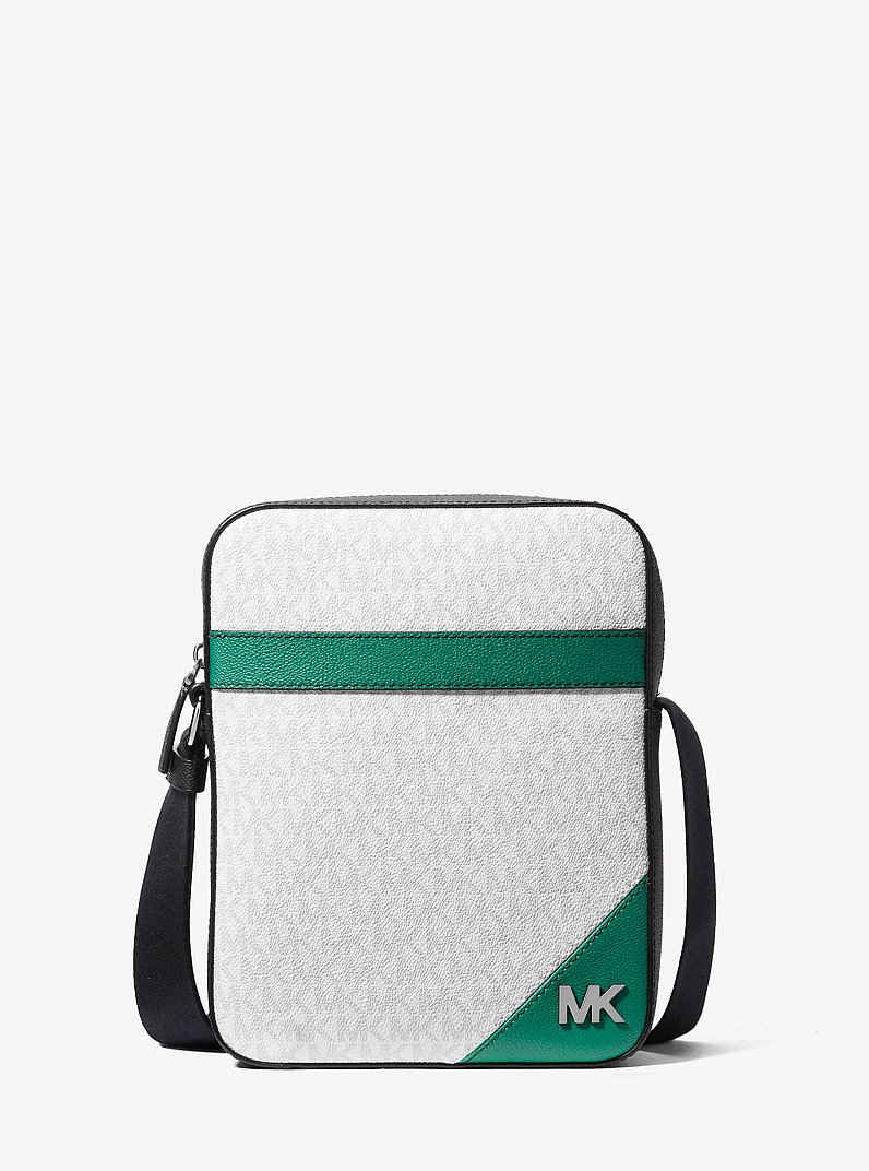 Cooper Color-Block Signature Logo Flight Bag in GRASS GREEN | Michael Kors