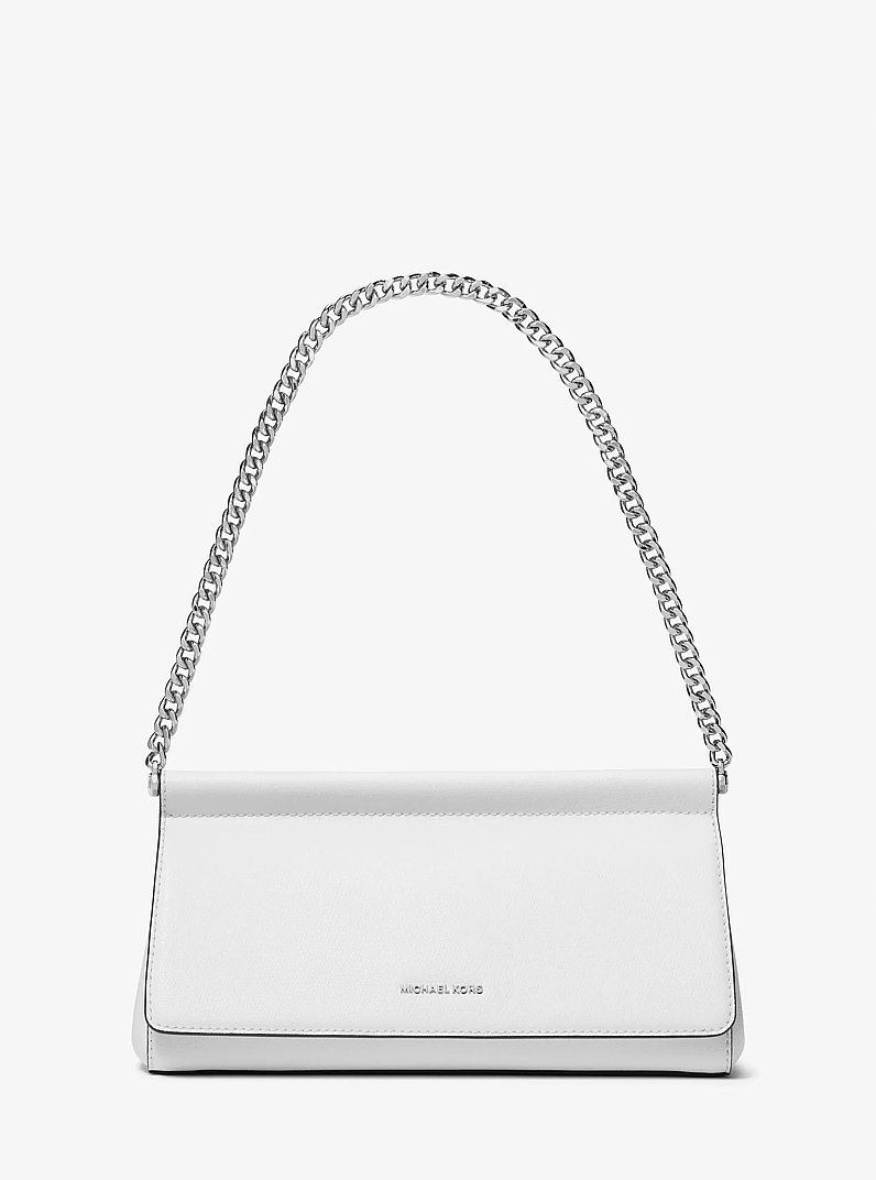 Carmine Medium Leather Pochette in OPTIC WHITE | Michael Kors