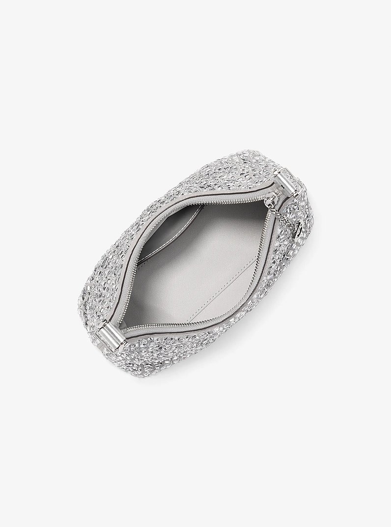 Nolita Small Embellished Pochette in NICKEL | Michael Kors