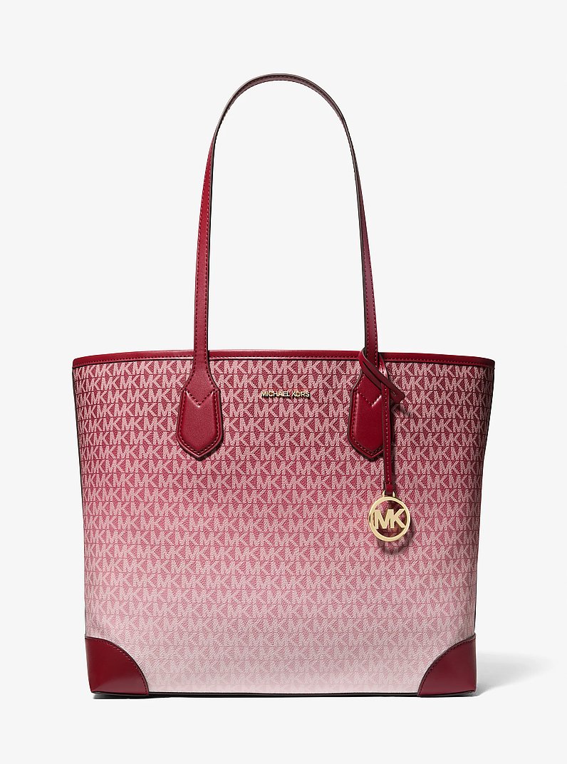 Eva Large Ombr&eacute; Signature Logo Tote Bag in CHERRY | Michael Kors