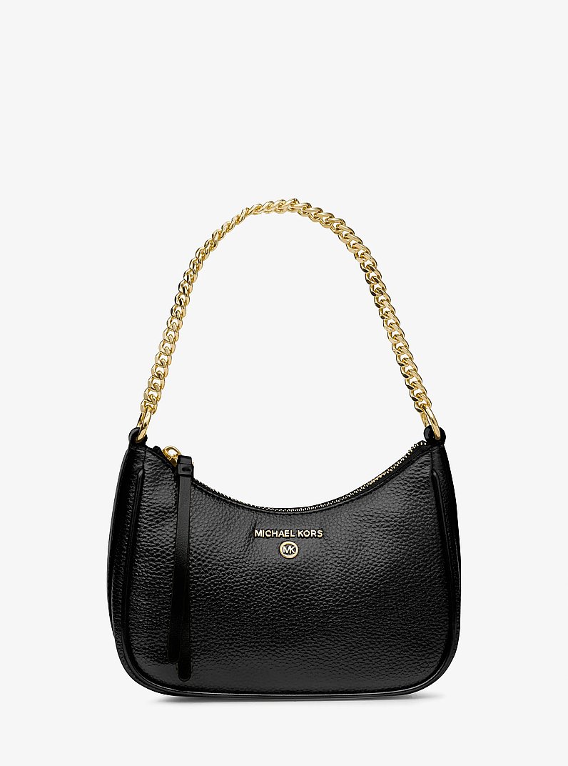 Pochette Jet Set Charm peque&ntilde;o de piel granulada in NEGRO | Michael Kors