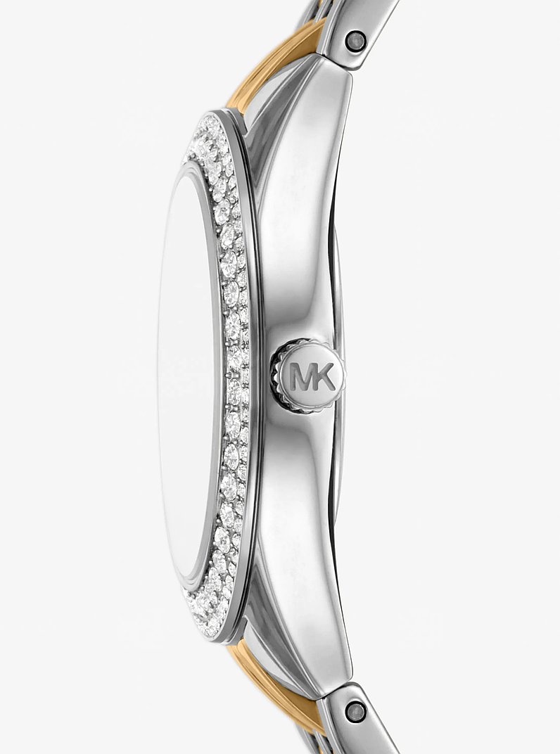 Harlowe Pav&eacute; Two-Tone Watch in TWO TONE | Michael Kors
