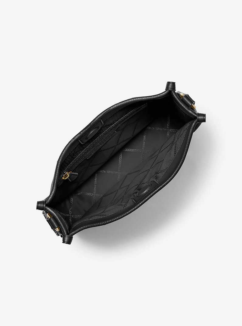 Bolso messenger Luisa grande de piel granulada in NEGRO | Michael Kors