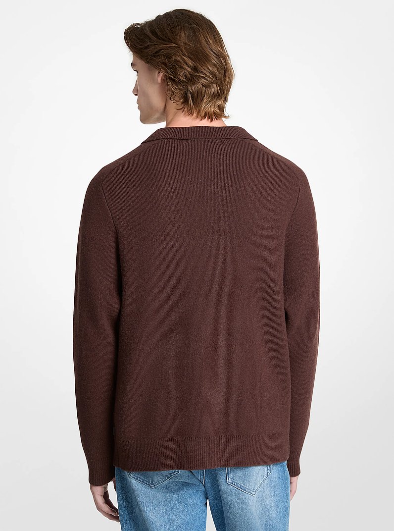 Veste-chemise en tricot &agrave; boutons in CHOCOLAT | Michael Kors