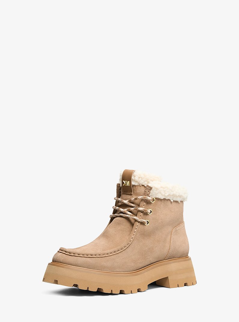 Cade Fleece-Lined Suede Ankle Boot in HUSK | Michael Kors