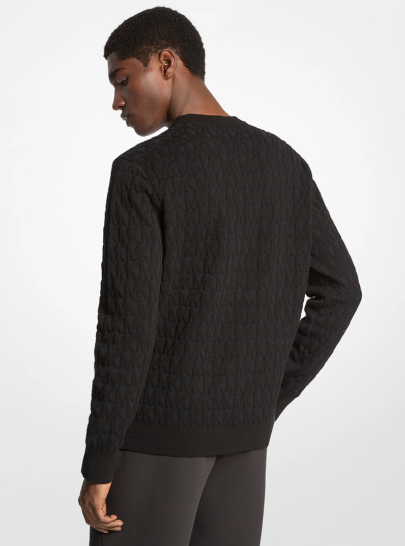 Chandail en jacquard de coton &agrave; logo in NOIR | Michael Kors