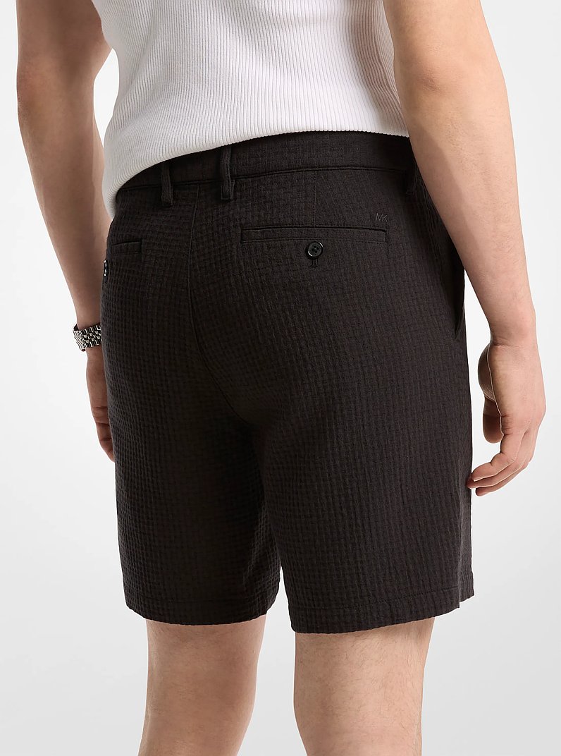 Pantal&oacute;n corto de algod&oacute;n de punto waffle in NEGRO | Michael Kors