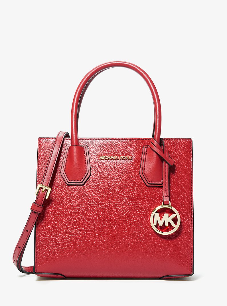 Mercer Medium Pebbled Leather Crossbody Bag in BRIGHT RED | Michael Kors