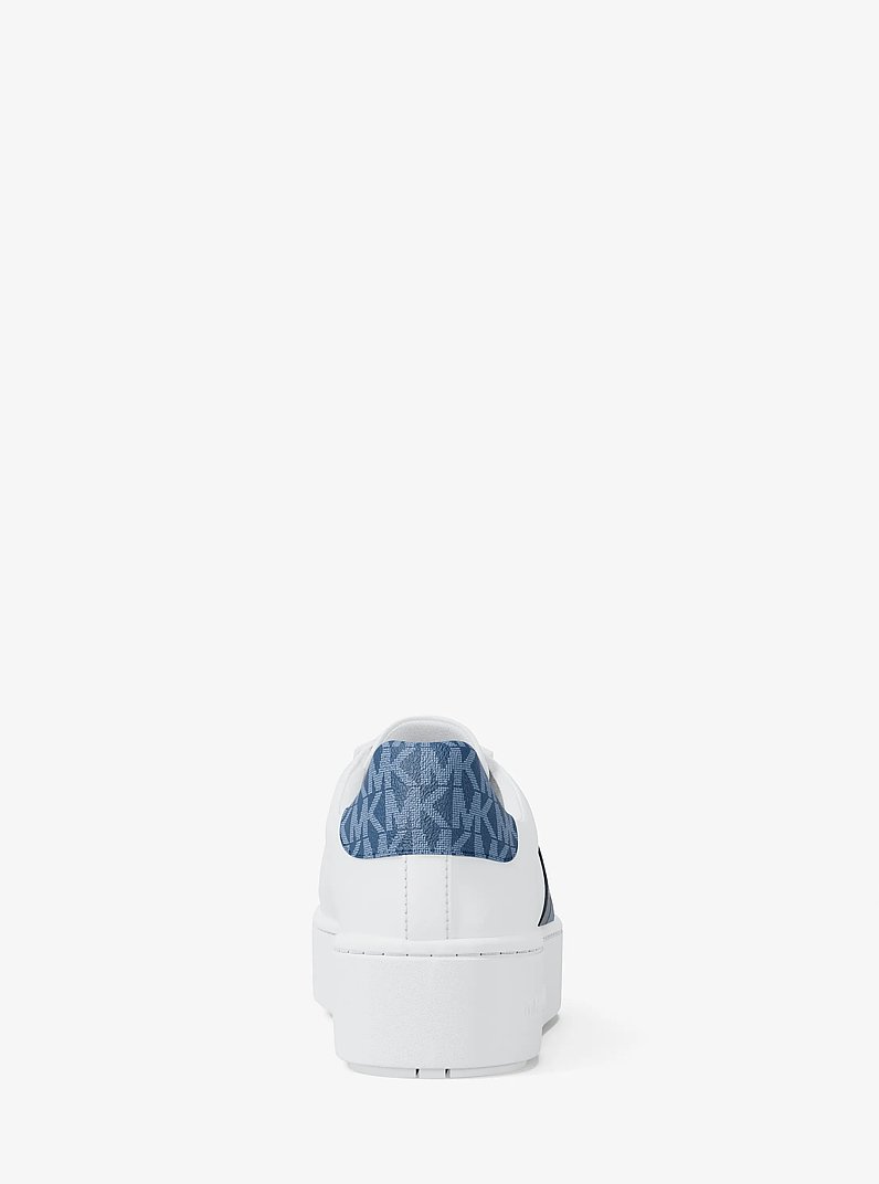 Baskets Poppy &agrave; rayures et &agrave; logo m&eacute;tallis&eacute;s in BLEU FRAN&Ccedil;AIS | Michael Kors